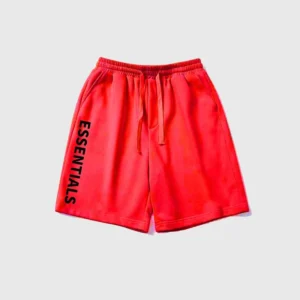 Fear of God Essentials Logo Shorts Red