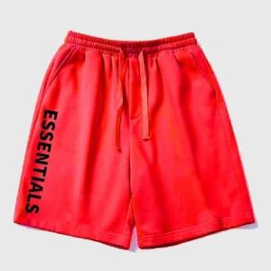 Fear of God Essentials Logo Shorts Red